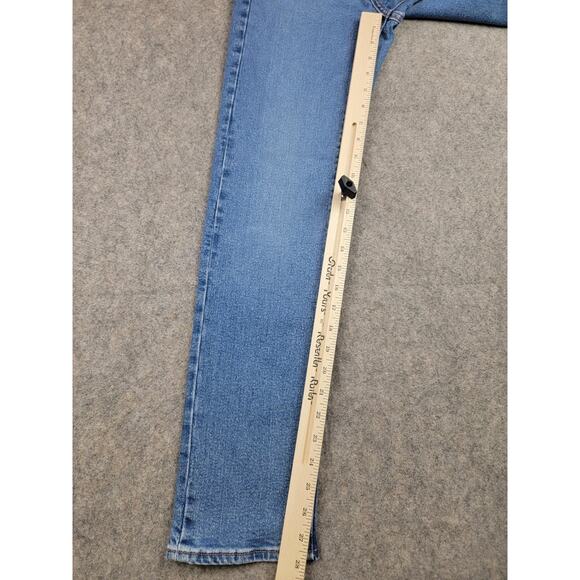 Levi's Wedgie Straight Jeans Womens W24 L28 Blue High Rise Button Fly - Picture 11 of 16